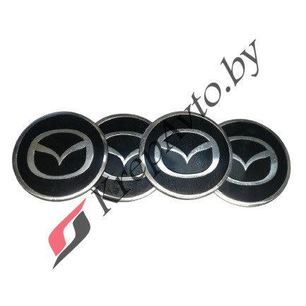 Наклейки на колпачок литого диска металлизированные Mazda 60мм (4шт) - фото 1 - id-p186873684