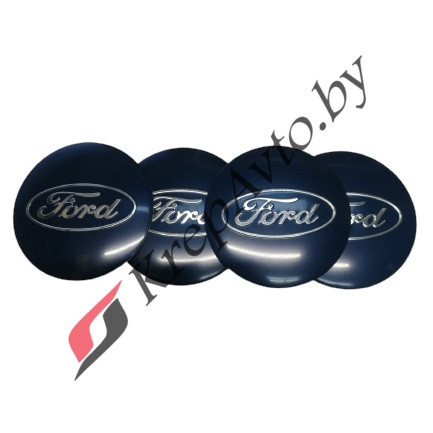Наклейки на колпачок литого диска металлизированные Ford 56мм (4шт) - фото 1 - id-p186873689