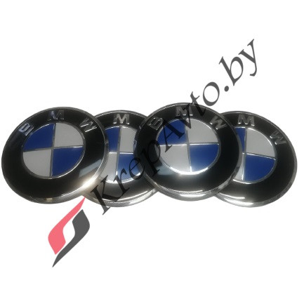 Наклейки на колпачок литого диска металлизированные BMW 56мм (4шт) - фото 1 - id-p186873691