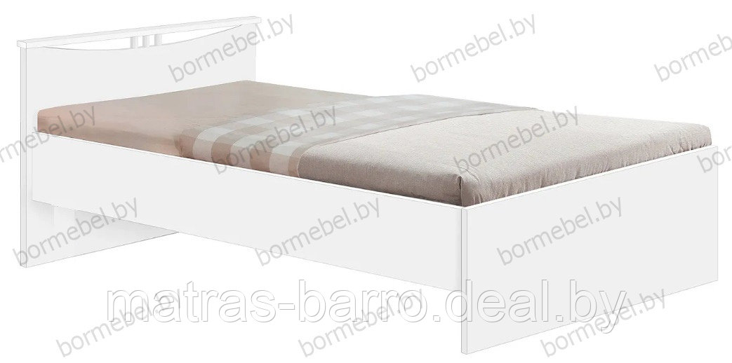 Кровать полуторная Мелисса 1200 белая - фото 1 - id-p124006166
