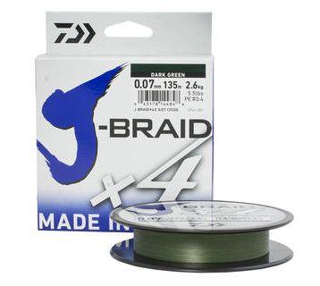 Леска плетеная DAIWA "J-Braid X4" 0,07мм 135 (зеленая) - фото 1 - id-p186886627