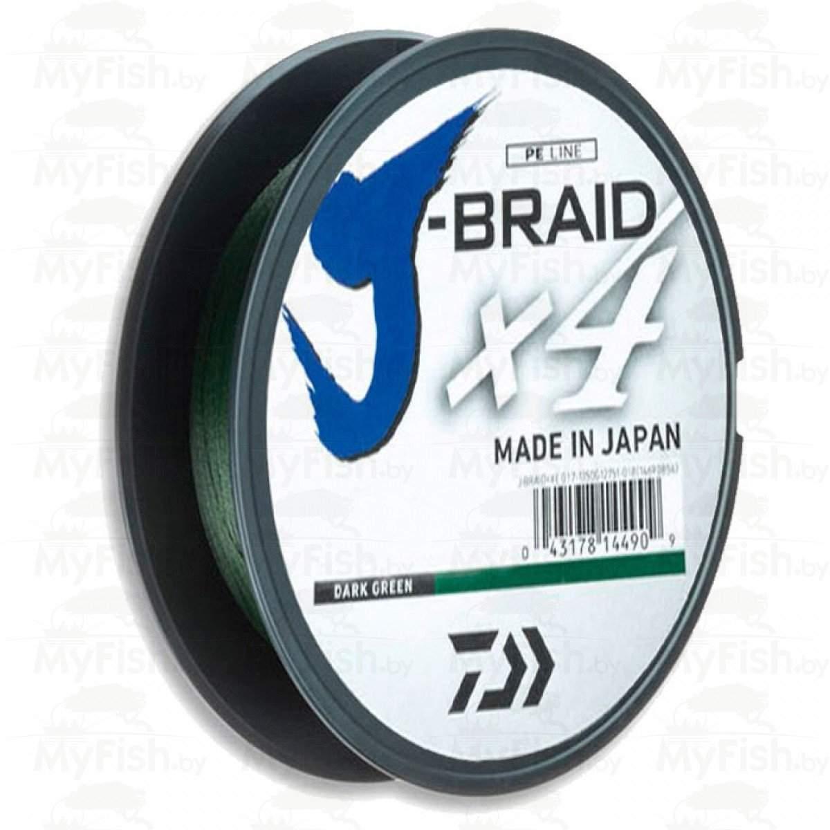 Леска плетеная DAIWA "J-Braid X4" 0,21мм 135 (зеленая) - фото 1 - id-p186886628