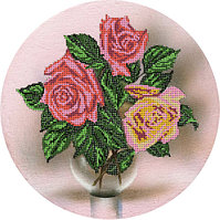 Схемы для вышивания бисером "Розы на холсте"