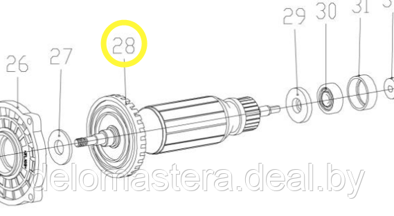 Якорь ротор для AG1213-3E WORTEX AG1213-3E-28 - фото 1 - id-p186898979