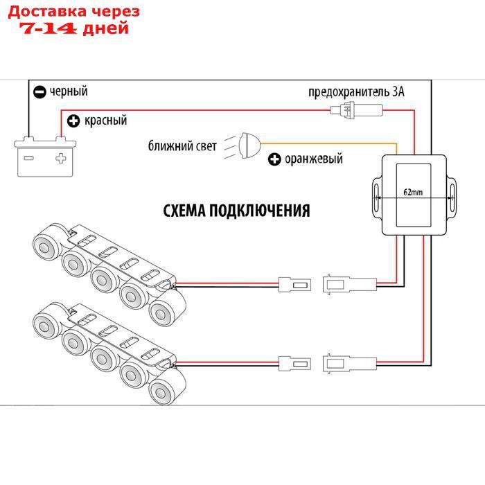 Дневные ходовые огни светодиодные MTF Light "TOWN" 12 В, 10 Вт, 6000К, 2 шт, LDL150 - фото 5 - id-p186862412