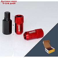 Гайка M12x1,5, 43, под шестигранник, спец. внутр, красный, 20 шт +ключ