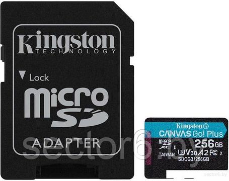 Карта памяти Kingston Canvas Go! Plus microSDXC 256GB (с адаптером), фото 2