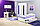 Шкаф платяной Хеппи HAPPY 02V2F (белый + стекло фиолет), фото 3