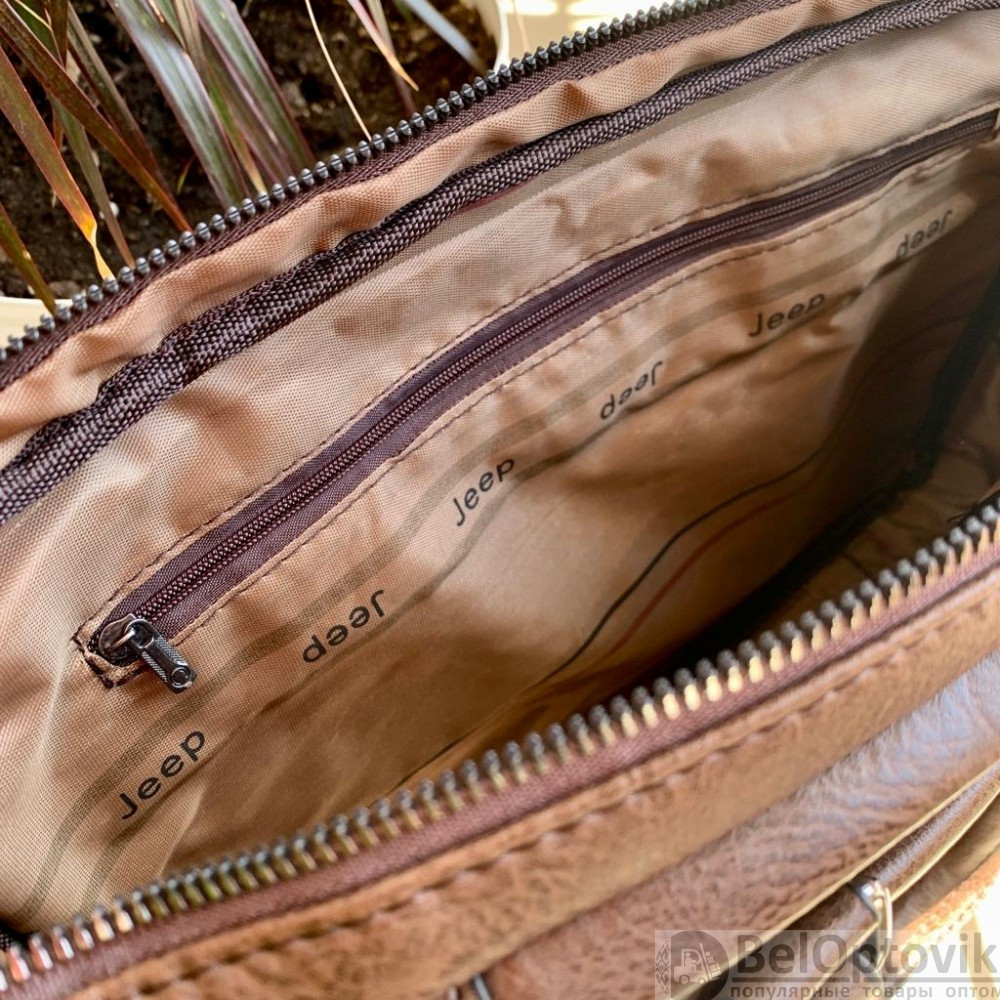 Мужская классическая сумка портфель Jeep Buluo / Отделение для гаджетов до 17 дюймов - фото 3 - id-p186991607