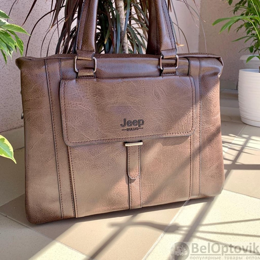 Мужская классическая сумка портфель Jeep Buluo / Отделение для гаджетов до 17 дюймов - фото 7 - id-p186991607
