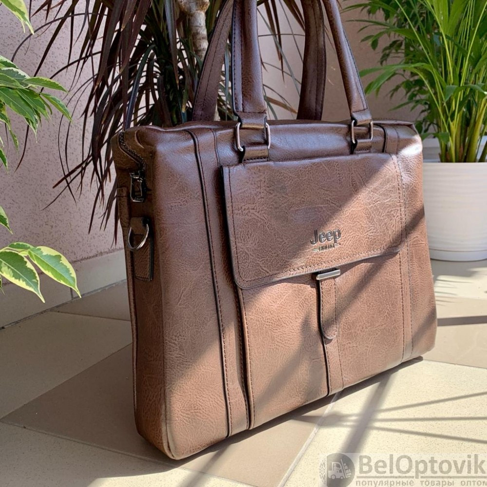 Мужская классическая сумка портфель Jeep Buluo / Отделение для гаджетов до 17 дюймов - фото 8 - id-p186991607