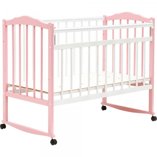 Кровать детская Bambini Classic 09, белый/розовый - фото 1 - id-p186991546