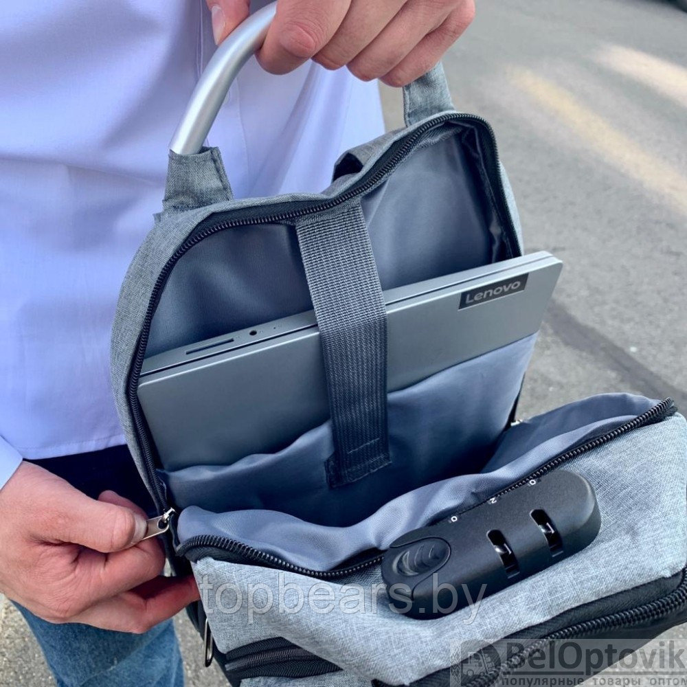 Городской рюкзак Madma Кодовый замок / отделение для ноутбука до 17 / USB порт - фото 2 - id-p186993076