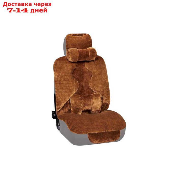 Чехлы сиденья меховые искусственные 5 предм. Skyway Arctic коричневый - фото 1 - id-p183076525