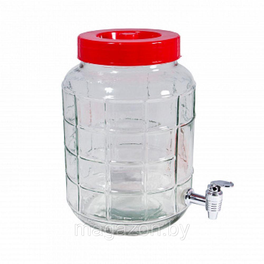 Бутыль (банка) стеклянная 15л с гидрозатвором и краником - фото 5 - id-p187019838