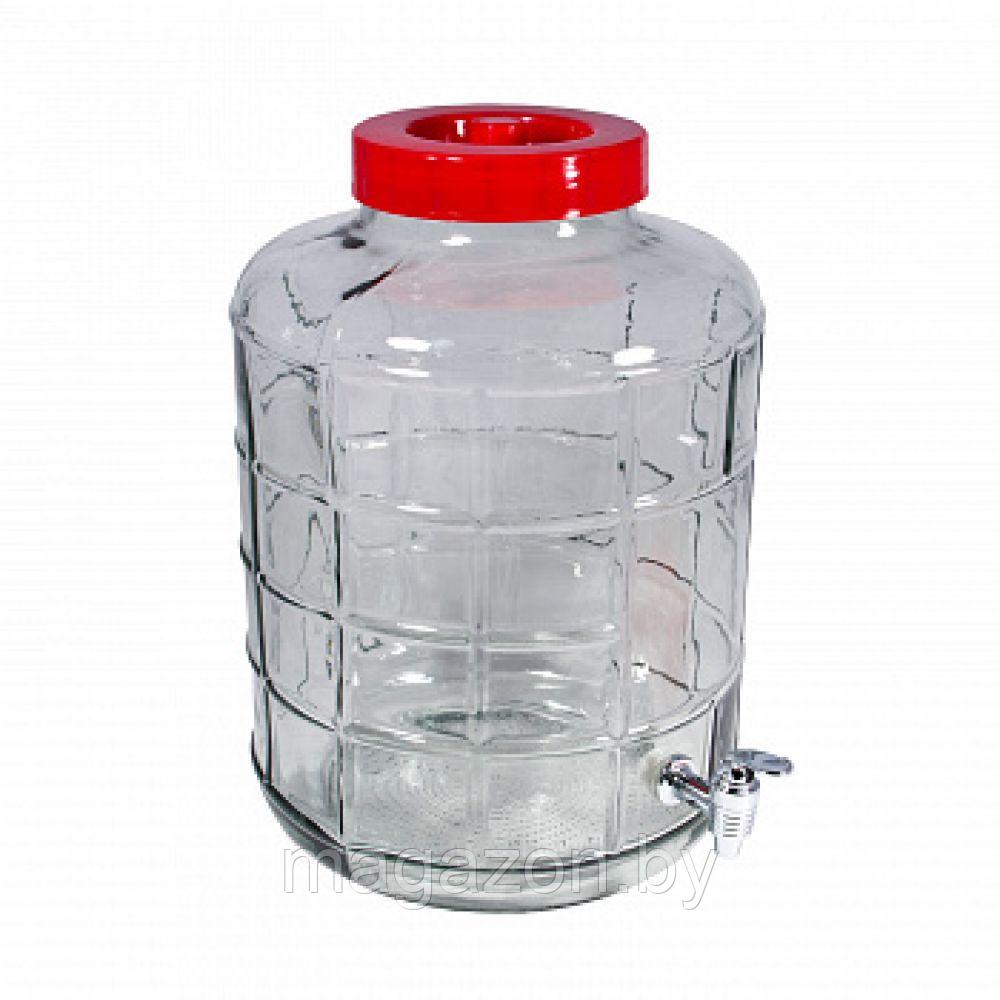 Бутыль (банка) стеклянная 15л с гидрозатвором и краником - фото 7 - id-p187019838