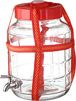 Бутыль (банка) стеклянная 23л с гидрозатвором и краником