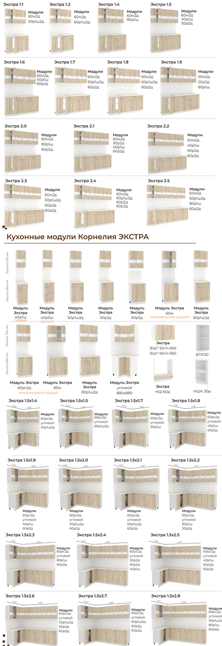 Кухня Корнелия Экстра 1,4 м фабрика Кортекс-Мебель (варианты размеров и цвета) - фото 9 - id-p159532591