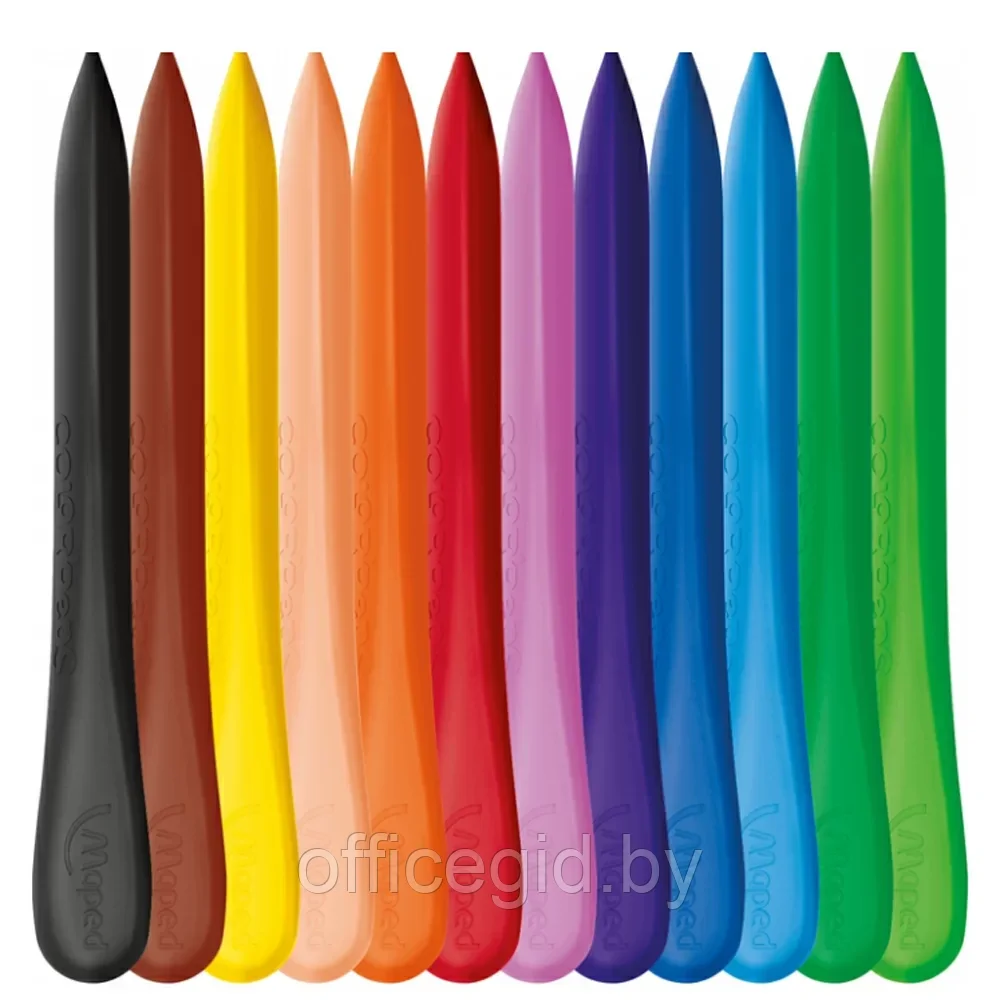 Мелки восковые "Crayon PlastiClean", 12 цветов, ассорти - фото 2 - id-p180057853
