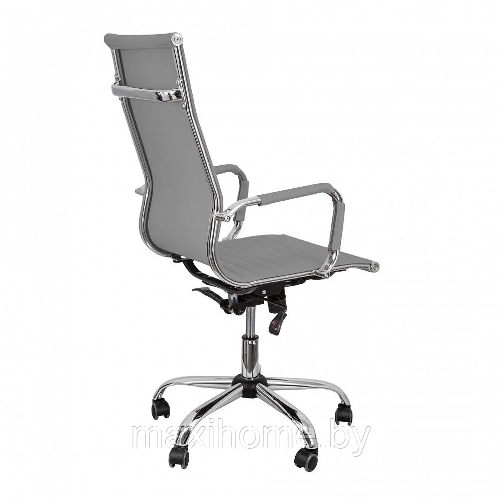 Кресло поворотное ELEGANCE NEW CHROME экокожа Серый - фото 4 - id-p109386486