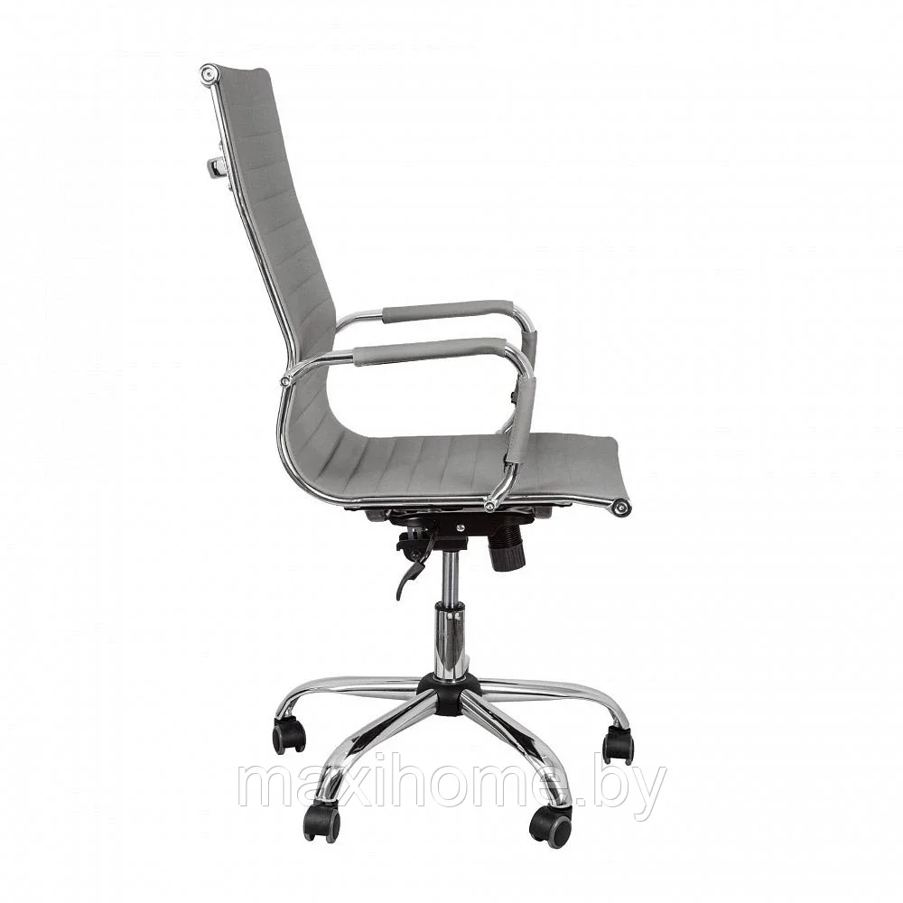 Кресло поворотное ELEGANCE NEW CHROME экокожа Серый - фото 3 - id-p109386486