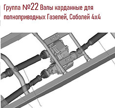 Группа 22: Валы карданные для полноприводных Газелей, Соболей 4х4