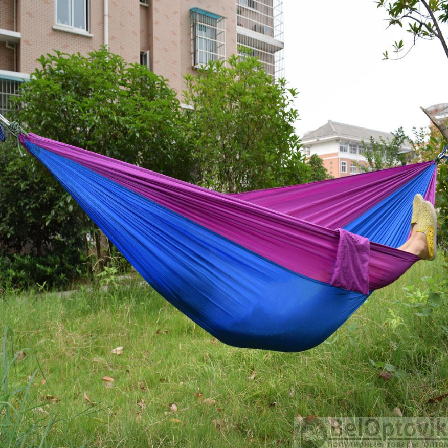 Гамак подвесной двухместный "Hammock Swing" Ультралёгкий и сверхпрочный! (Крепления в комплекте) 270х140 см - фото 5 - id-p187051536