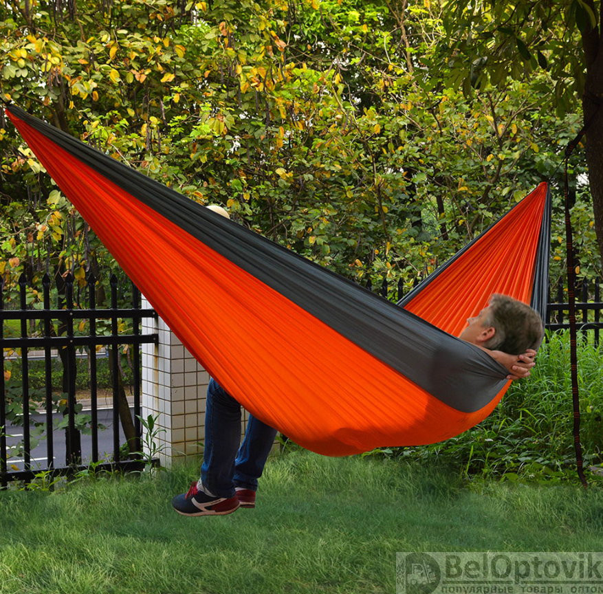 Гамак подвесной двухместный "Hammock Swing" Ультралёгкий и сверхпрочный! (Крепления в комплекте) 270х140 см - фото 6 - id-p187051536