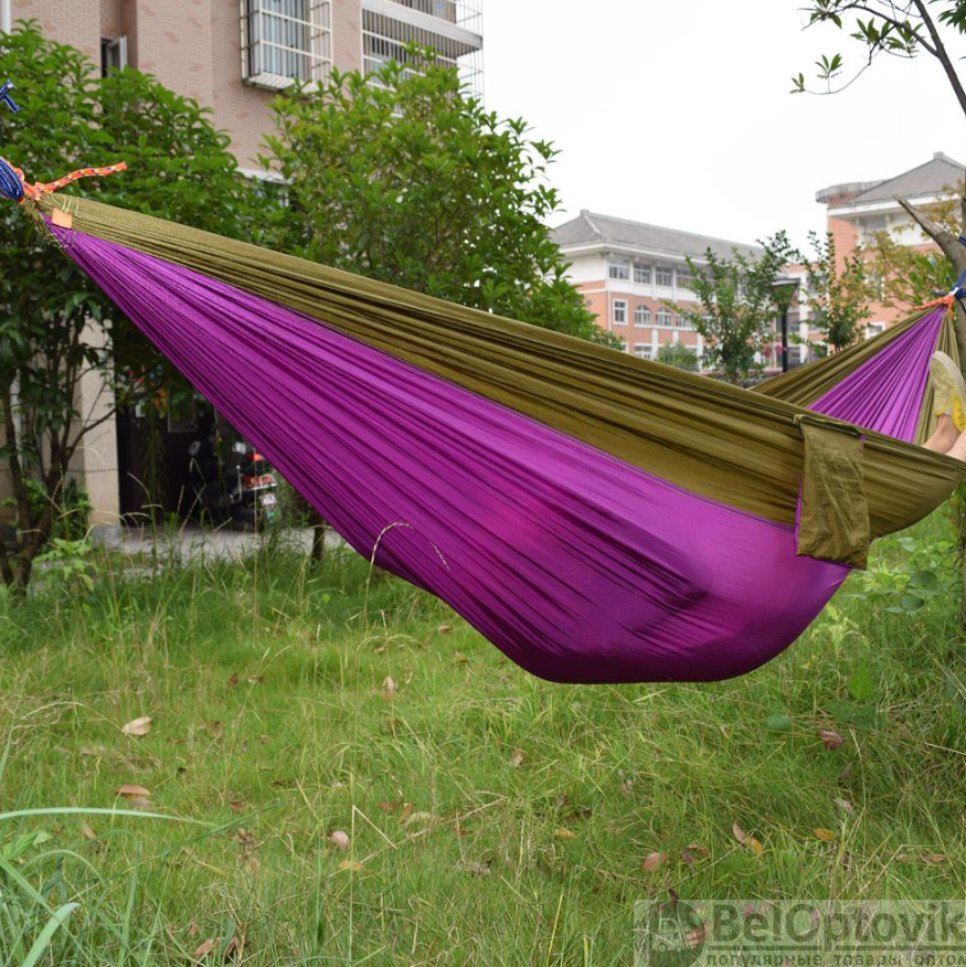 Гамак подвесной двухместный "Hammock Swing" Ультралёгкий и сверхпрочный! (Крепления в комплекте) 270х140 см - фото 7 - id-p187051536