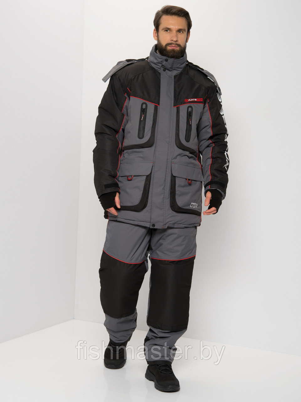 Зимний костюм HUNTSMAN Siberia LUX мембрана 6000/6000 -45°C цвет Серый/Черный ткань Breathable 52-54/170-176 - фото 1 - id-p138292287