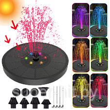 Фонтан на солнечной батарее, цветной садовый декор, 6 фонарей, влагозащита IP68, фото 2