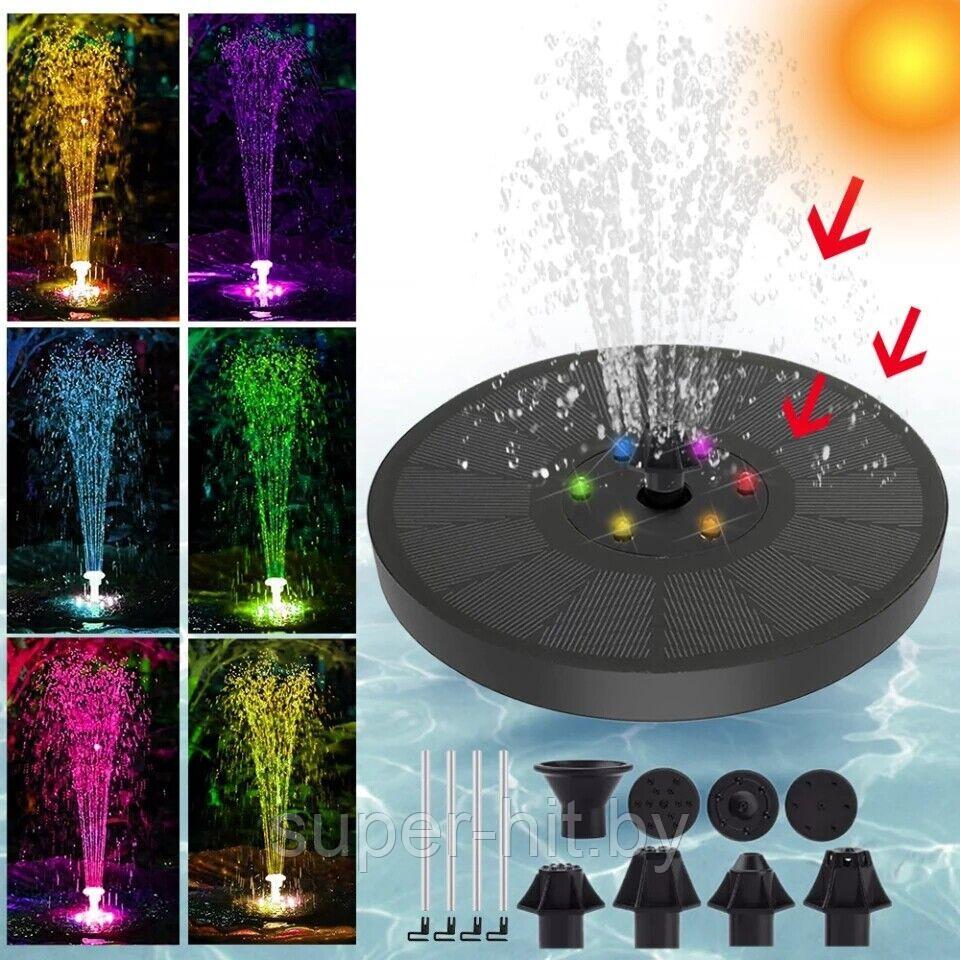 Фонтан на солнечной батарее, цветной садовый декор, 6 фонарей, влагозащита IP68 - фото 5 - id-p187056644