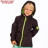 Куртка для мальчика SOFTSHELL, цвет чёрный/салатовый, рост 122 см