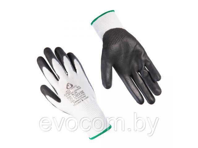 Перчатки с защитой от порезов 3 кл., р-р 10/XL, (полиурет. покрыт.) серые/белые, JetaSafety (перчатки - фото 1 - id-p182808811