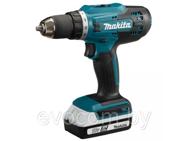 Аккум. дрель-шуруповерт MAKITA DF 488 DWE в чем. (18.0 В, 2 акк., 1.5 А/ч Li-Ion, 2 скор., 42 Нм, шурупы до 10 - фото 1 - id-p187107797