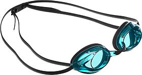 Очки для плавания, серия "Спорт", черные цвет линзы - голубой