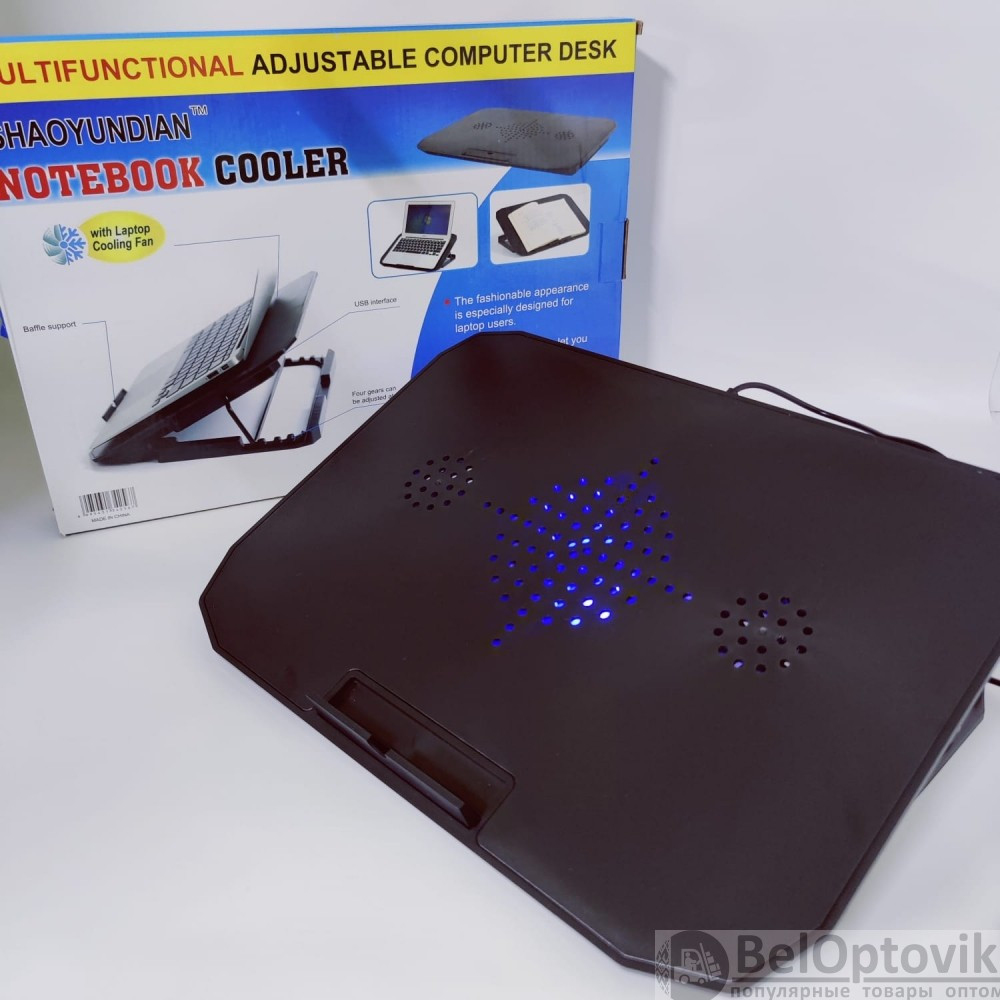 Подставка - столик для ноутбука / планшета с охлаждением (1 вентилятор) Shaoyundian Notebook Cooler, 36 х 26 - фото 6 - id-p179624670