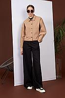 Женская осенняя джинсовая бежевая куртка Rivoli 8025 пшеничный 46р.