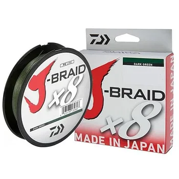 Леска плетеная DAIWA J-Braid X8 0,22 мм 150 м (зеленая)