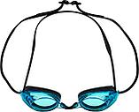Очки для плавания, серия "Спорт", черные цвет линзы - голубой, фото 5