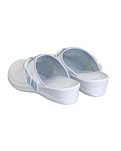 Туфли Сабо КОМФОРТ белые с голубым нат.кожа, фото 2