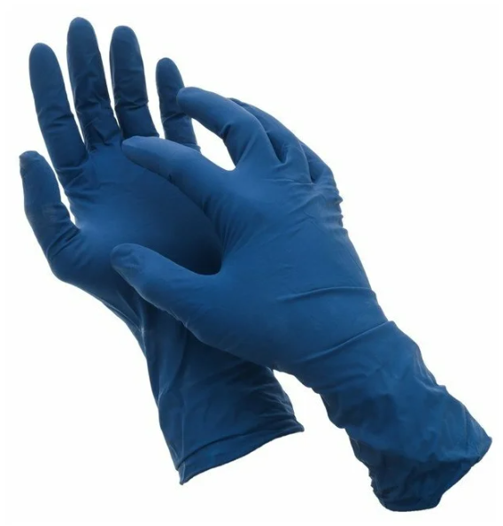 Перчатки латексные, размер S, M, L, XL, особо прочные High Risk удлинённые, синие, цена с НДС - фото 3 - id-p187139669