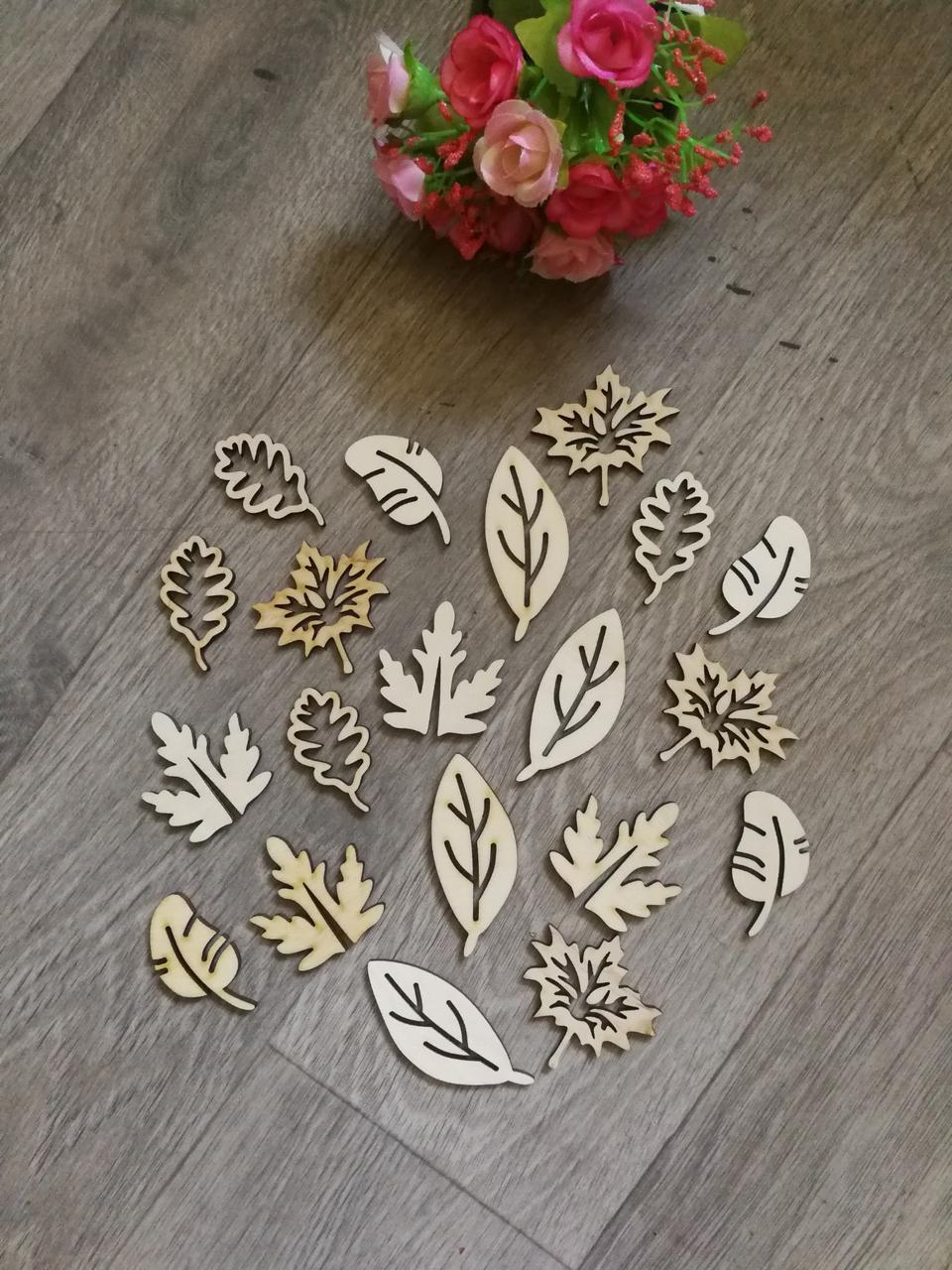 Набор для творчества "Листья" деревянные (комплект 20шт)