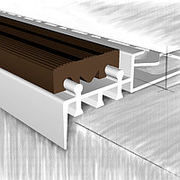 Порог алюм. 2,5м коричневый #517-52А