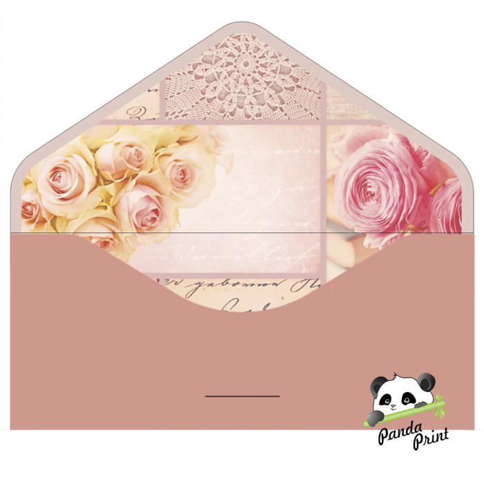 Конверт для денег Бархатный (БК-00013) Розы, пыльно-розовый - фото 2 - id-p187143553