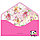 Конверт для денег Бархатный (БК-00012) Лилии, ярко-розовый, фото 2