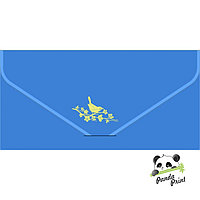 Конверт для денег Бархатный (БК-00011) Птички, ярко-голубой