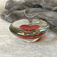 Пепельница стеклянная Heart glass, Неман, винтаж