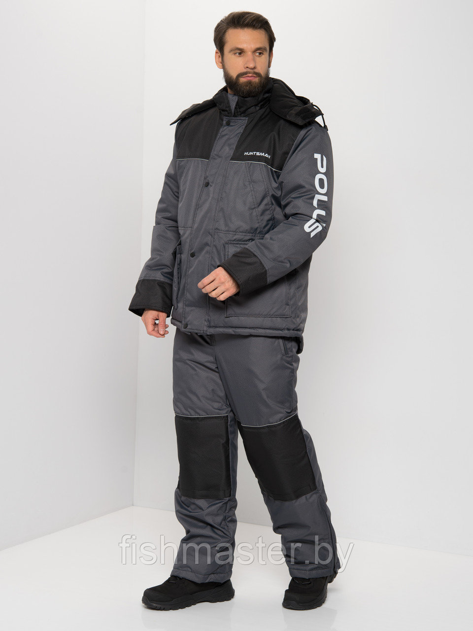 Зимний костюм HUNTSMAN Полюс -40°C ткань Cell цвет 52-54/170-176, Серый/Черный - фото 1 - id-p166917442
