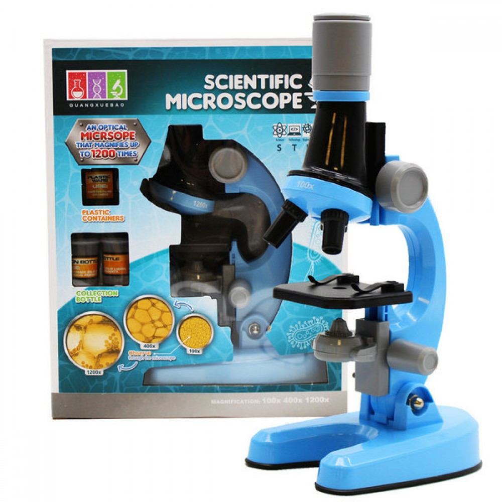 Детский Микроскоп Scientific Microscope (с 3 объективами 1200х 400х 100х с контейнерами баночками и приборам) - фото 7 - id-p145344096